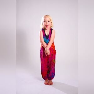 HUMMINGBIRD 143.COM KIDS 2/4 Tie-Dye Pink Romper Jumpsuit